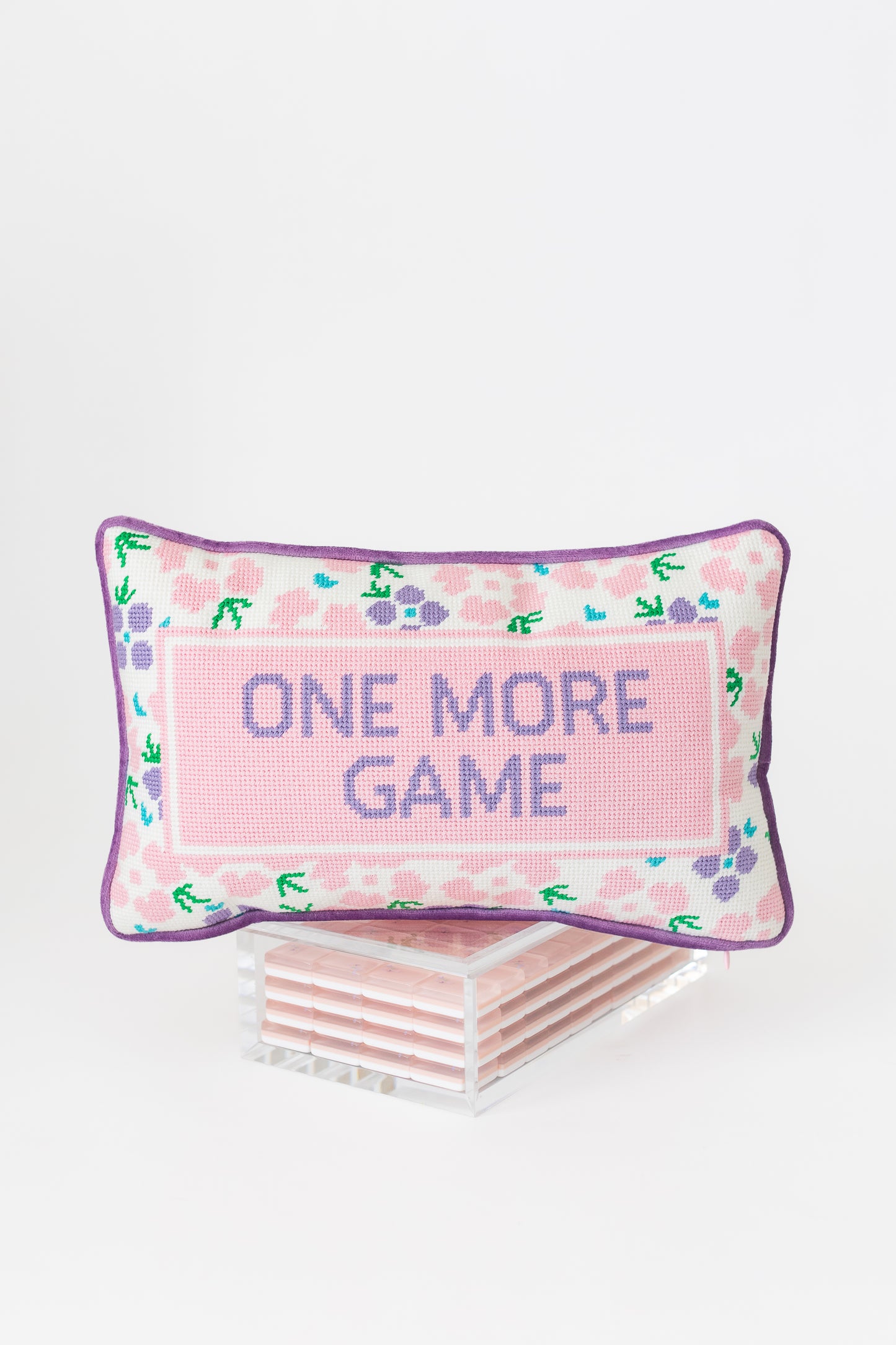 Mahjong Needlepoint Pillow