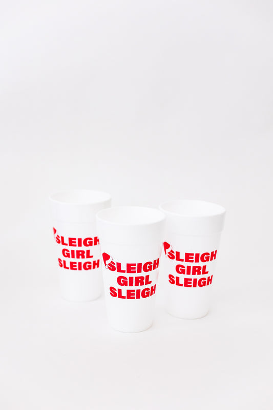 Sleigh Girl Styrofoam Cups